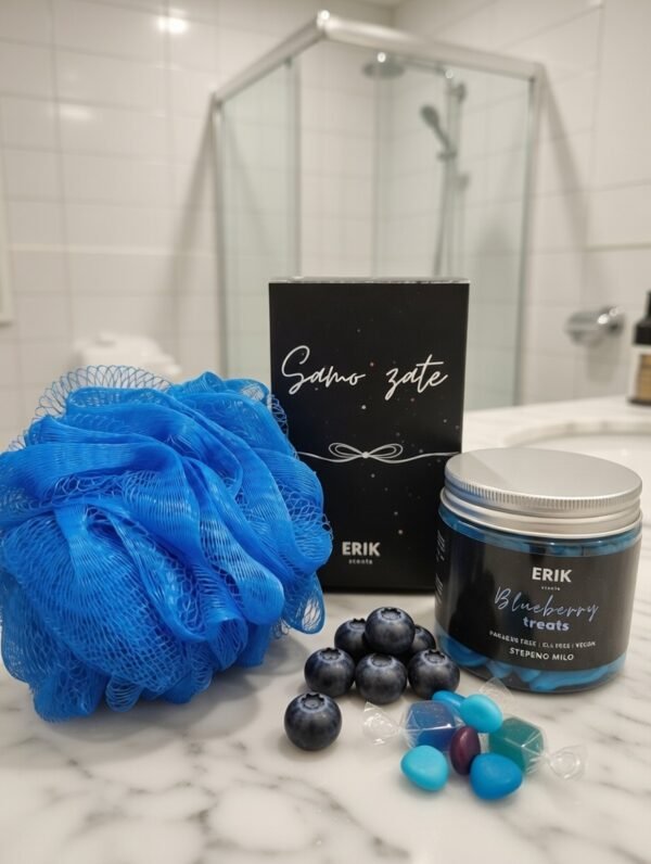 Darilni set Blueberry Treats DARILNI SET STEPENO MILO IN GOBICA ZA PRHANJE