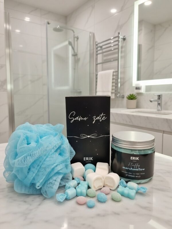 Darilni set Fluffy Marshmallow DARILNI SET STEPENO MILO IN GOBICA ZA PRHANJE